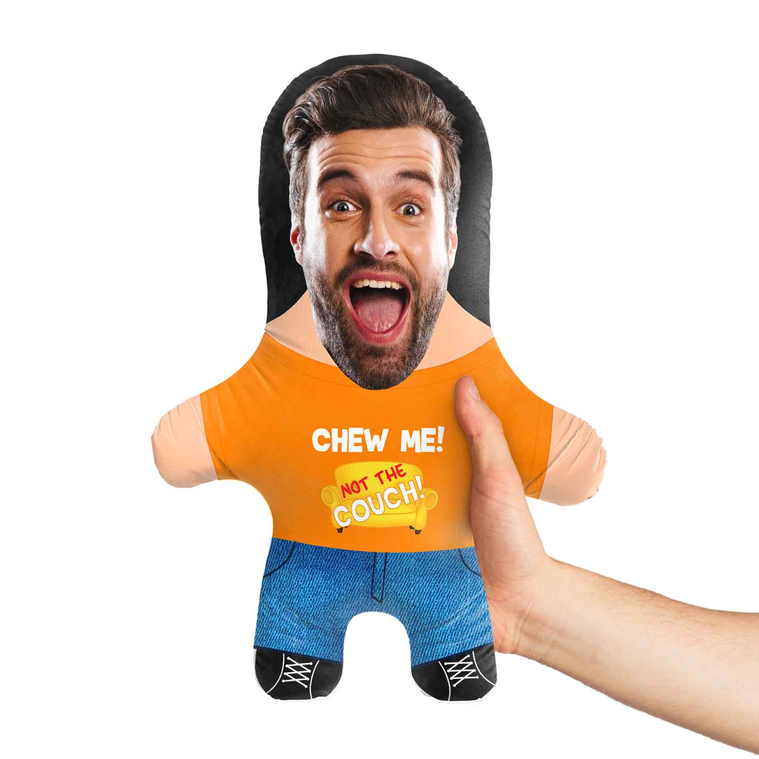 Chew Me! Dog Toy Face Pillow | Personalised Dog Toy – Snugzy